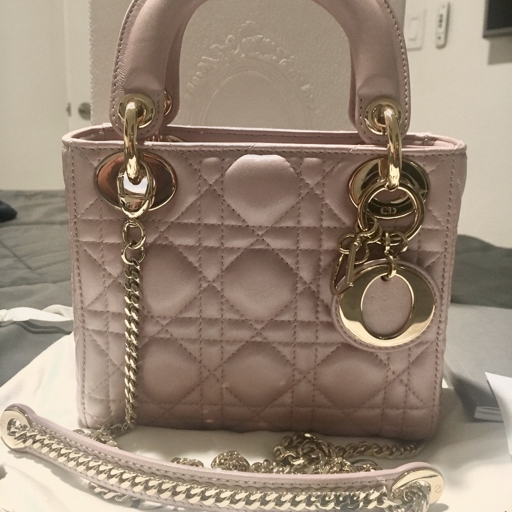 Christian Dior Mini Lady Dior (Lotus Pearl)
